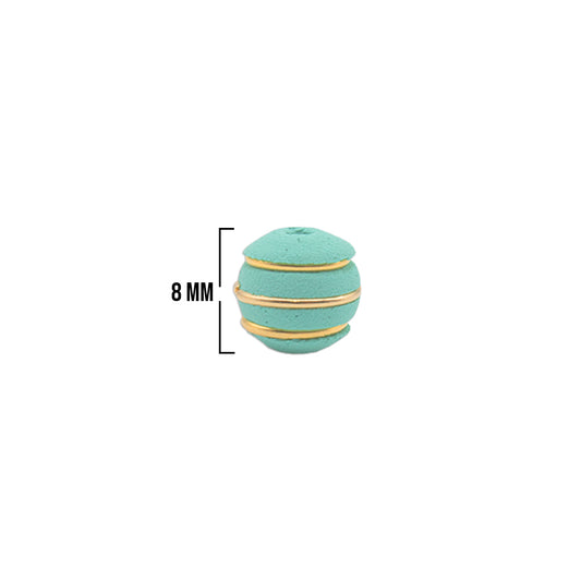 Bola Neopreno 3 Argollas Delgadas Doradas 8mm / Verde Menta