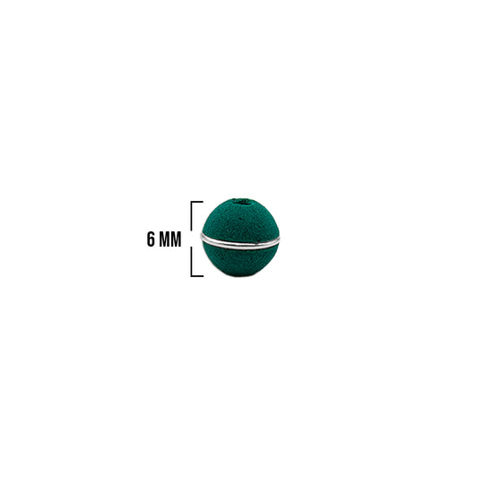 Bola Neopreno 1 Argolla Delgada Plateada / Verde Oscuro