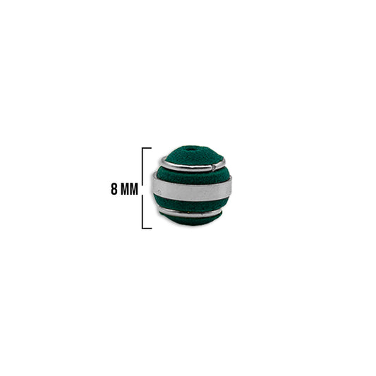Bola Neopreno 3 Argollas Plateadas 8mm / Verde Oscuro