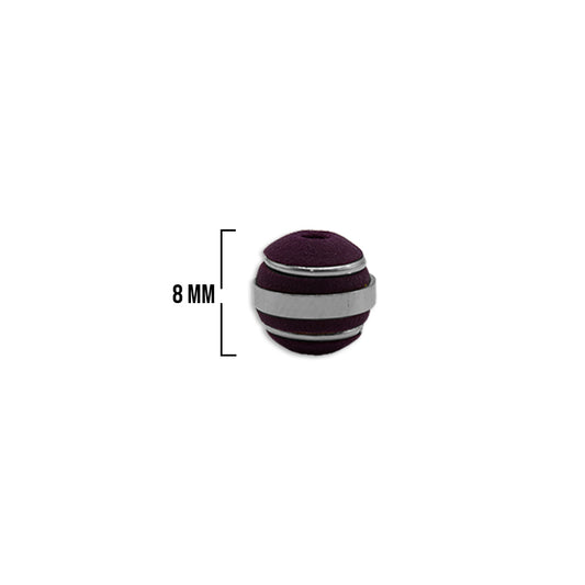 Bola Neopreno 3 Argollas Plateadas 8mm / Vinotinto