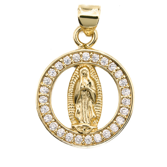 Dije Virgen Guadalupe Collar Dorado Rodinado