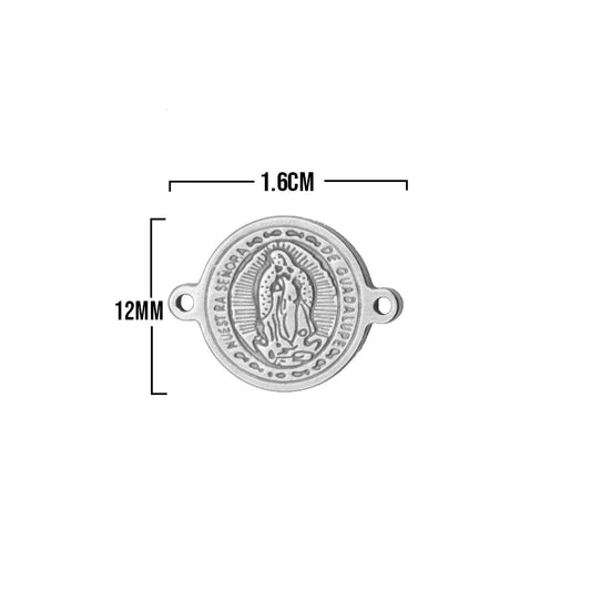 Dije Virgen Guadalupe 12mm Plateado De Acero