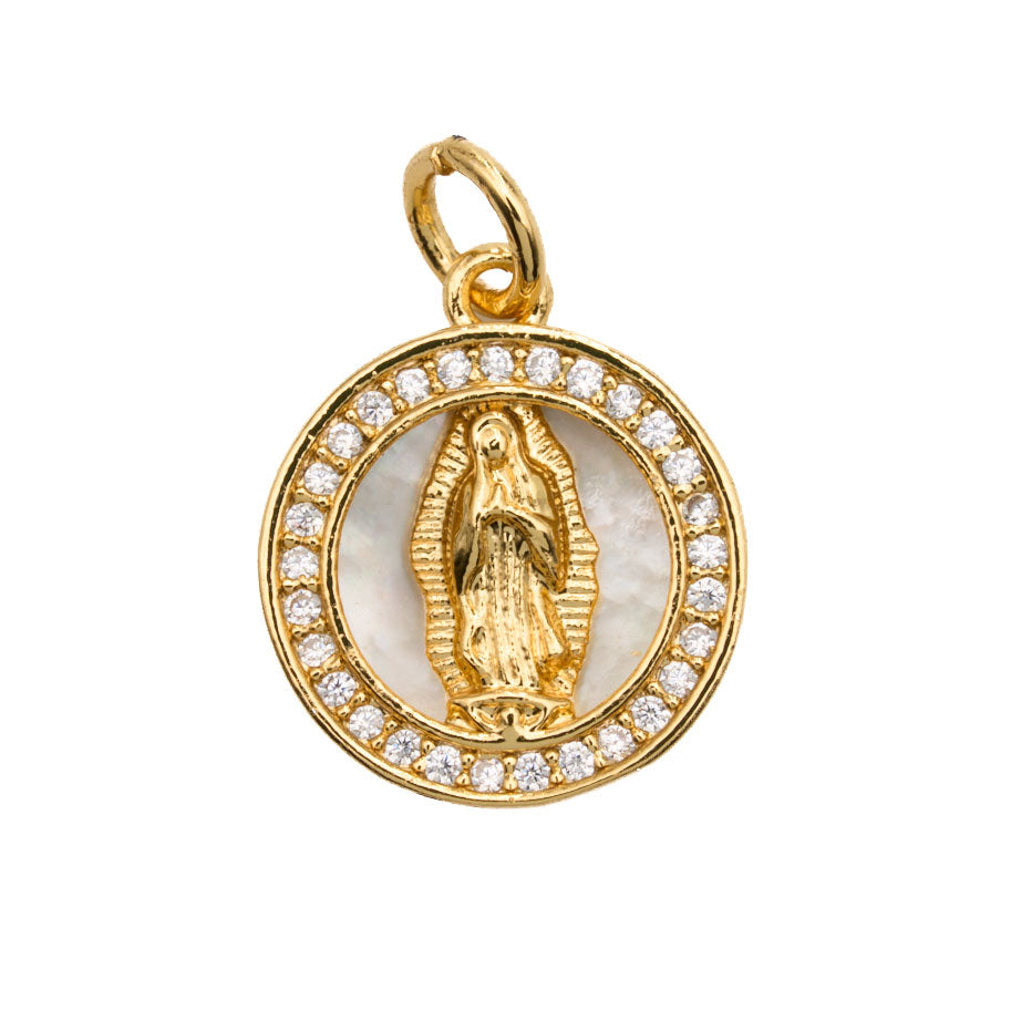 Dije Virgen Guadalupe Nacarada Collar Dorado Rodinado