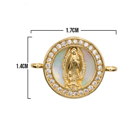 Dije Virgen Guadalupe Nacarada Pulsera Dorado Rodinado