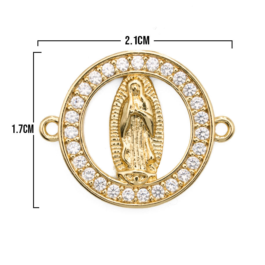 Dije Virgen Guadalupe Pulsera Dorado Rodinado