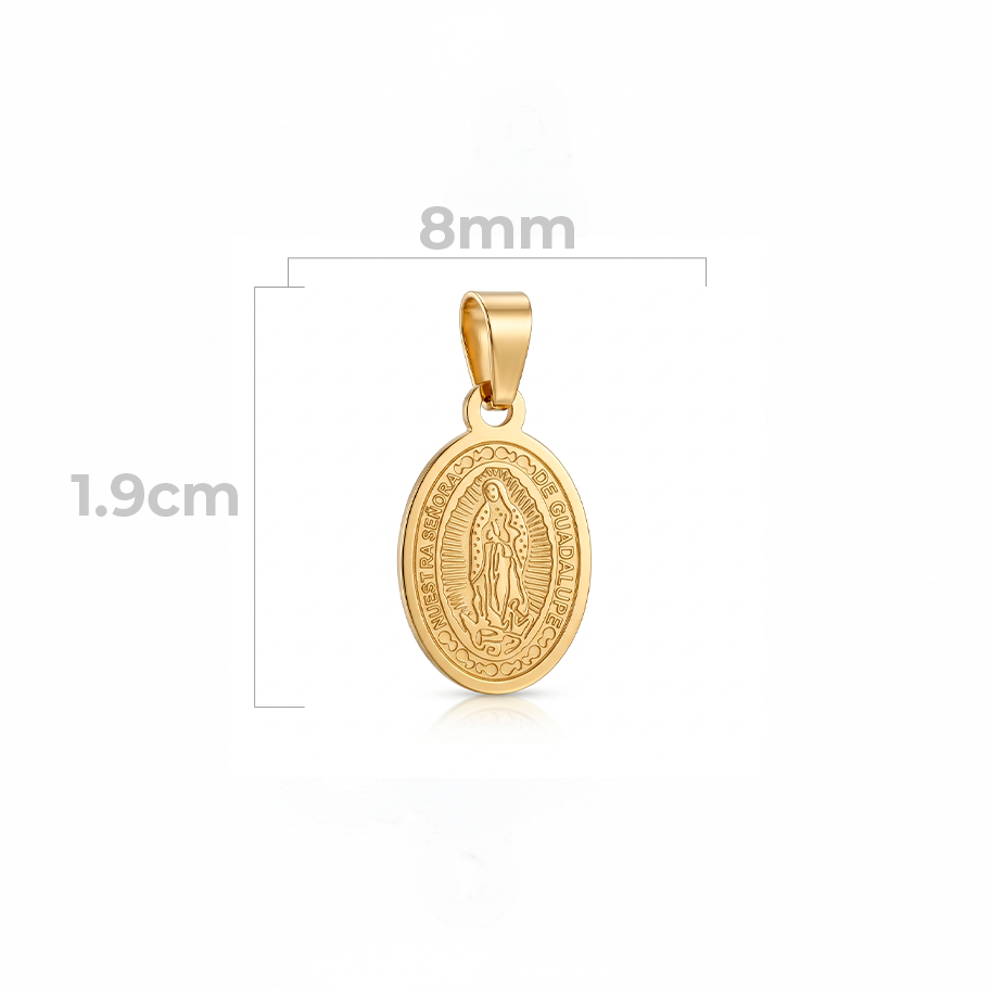 Virgen Guadalupe Collar Dorado De Acero