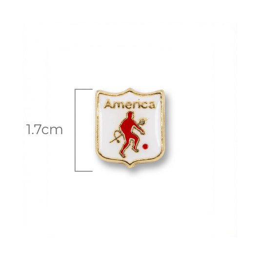 Dije Escudo America De Cali Gold Filled