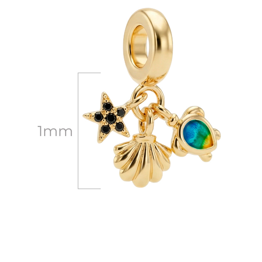 Charm Animales Marinos Dorado Rodinado