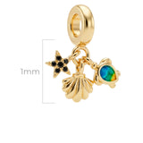 Charm Animales Marinos Dorado Rodinado