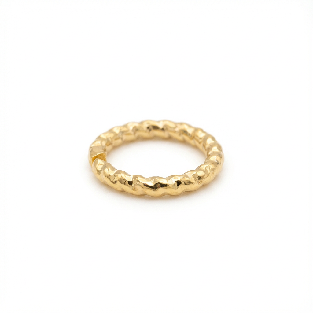 Argolla 8mm Diamantada Gold Filled x Gramo