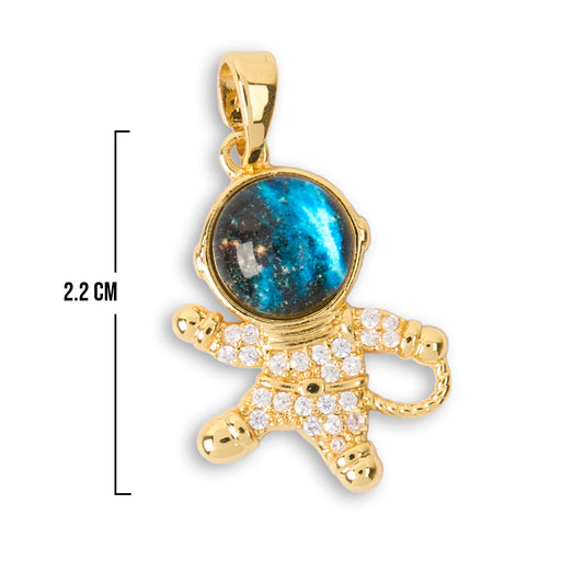 Dije Astronauta Azul Dorado Rodinado
