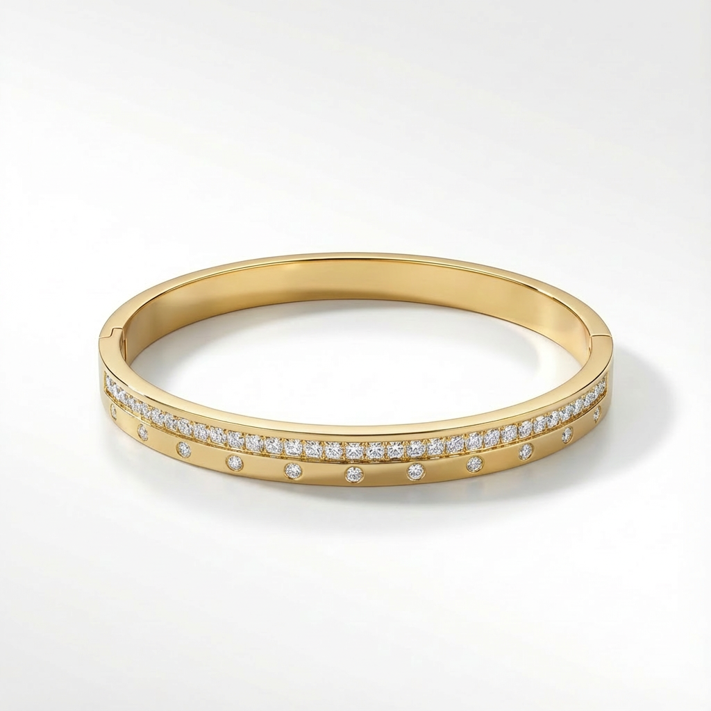 Brazalete Linea Circones Acero Dorado