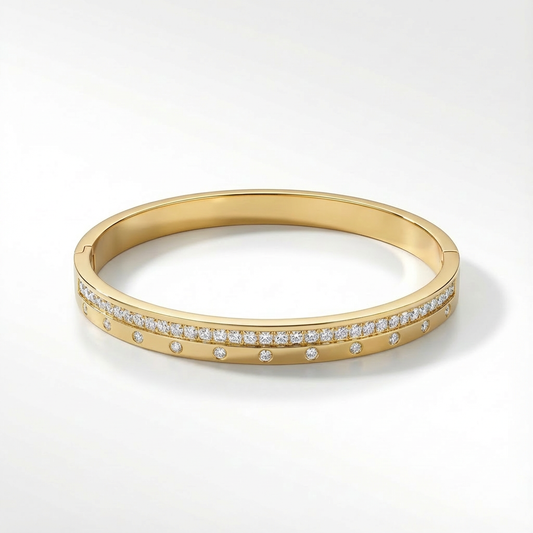Brazalete Linea Circones Acero Dorado