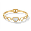 Brazalete Corazones Acero Dorado