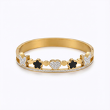 Brazalete Figuras Acero Dorado