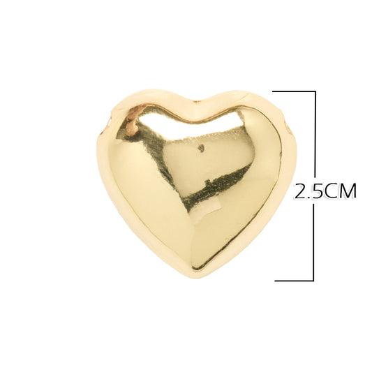 Corazón Chunky Pasador Dorado 2.5 Cms Rodinado