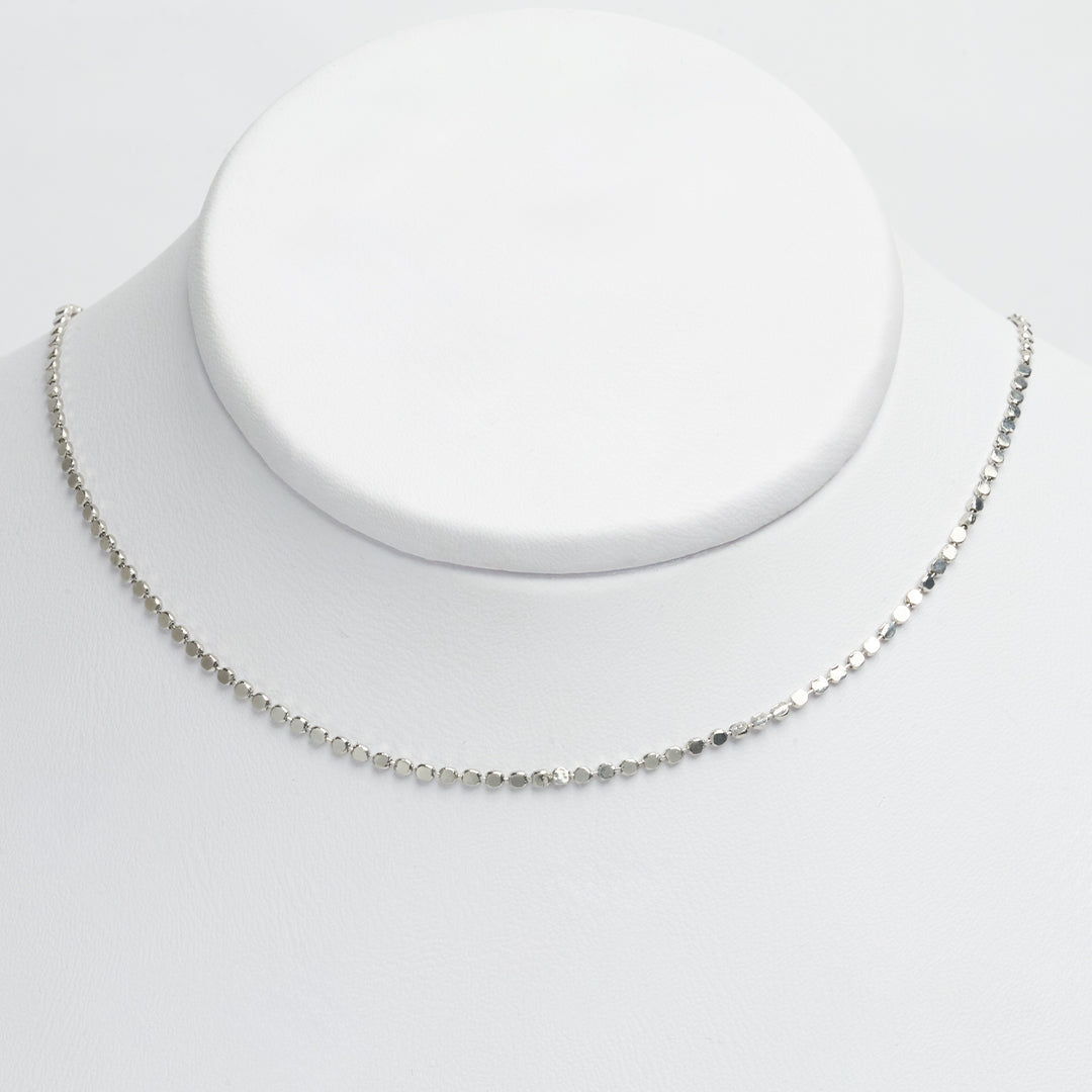Cadena eslabon cuadrado plano Plateado Rodinado