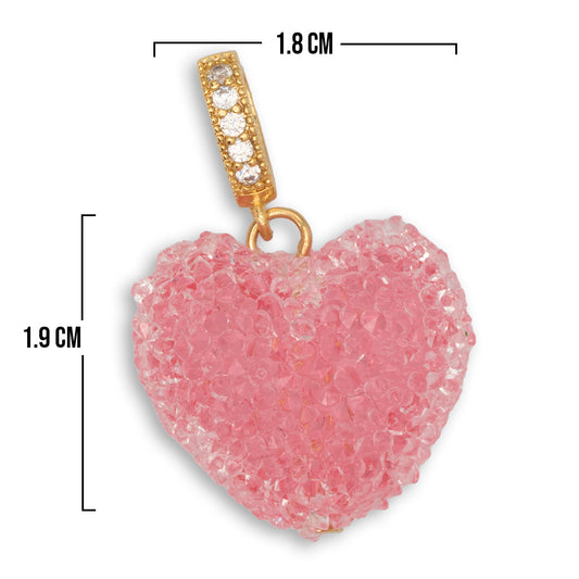 Dije Corazón Azucarado Fucsia Rodinado