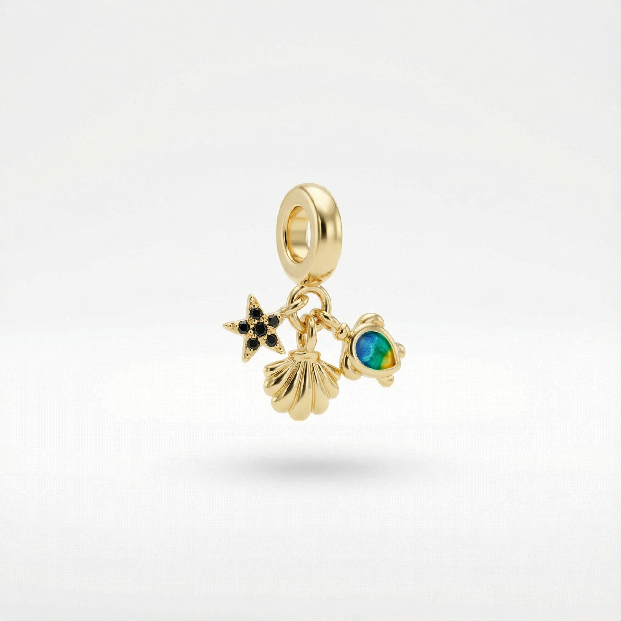 Charm Animales Marinos Dorado Rodinado