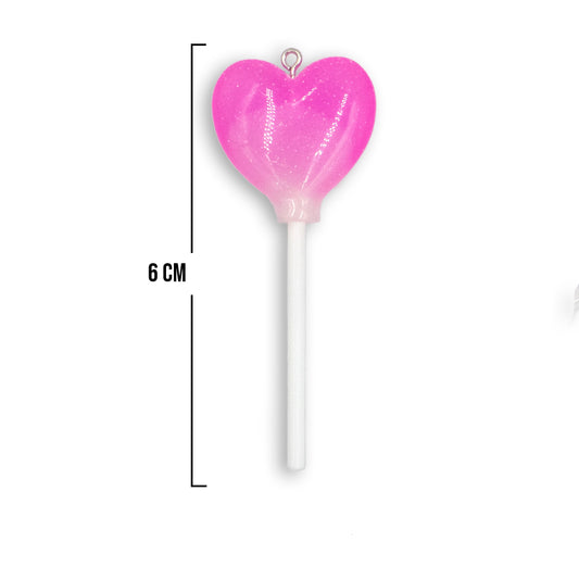 Dije Chupeta Corazón Rosado Acrílico