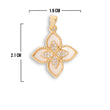 Dije Clover Piedra Blanca Dorado Rodinado