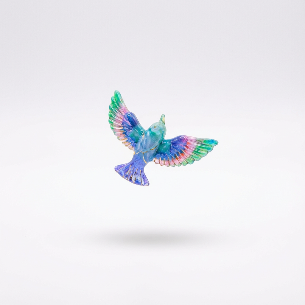 Dije Colibrí Multicolor Acrílico