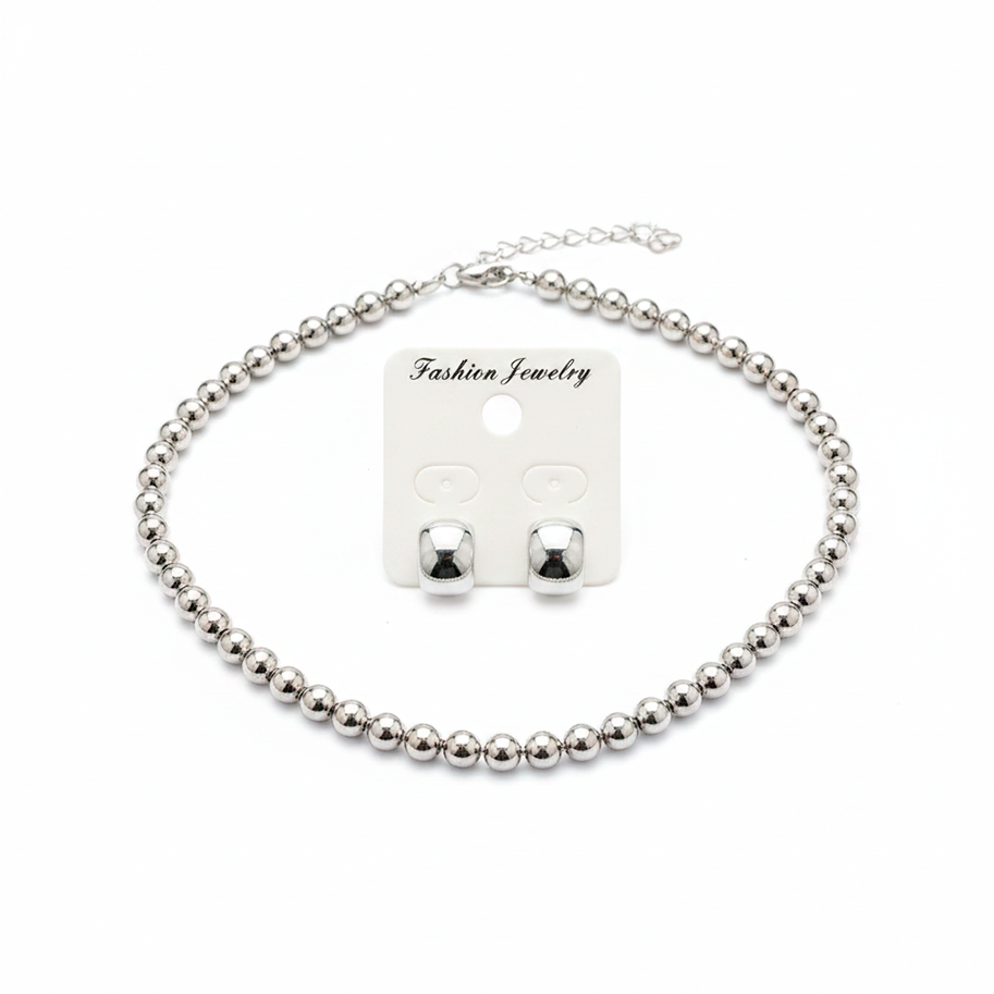 Kit Collar + Topos Plateado
