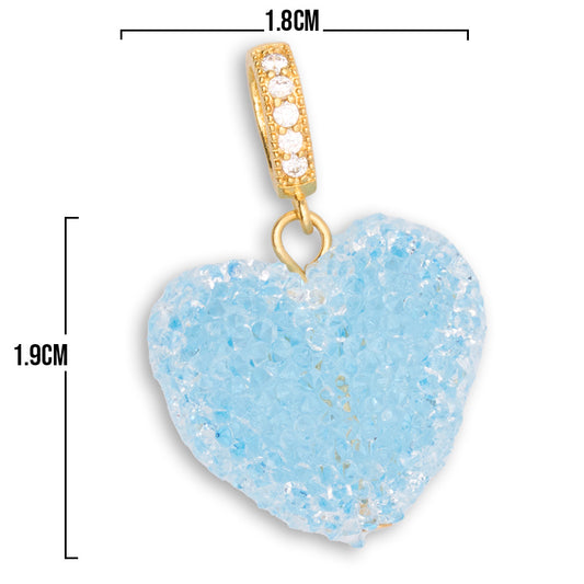 Dije Corazón Azucarado Azul Rodinado