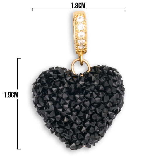 Dije Corazón Azucarado Negro Rodinado