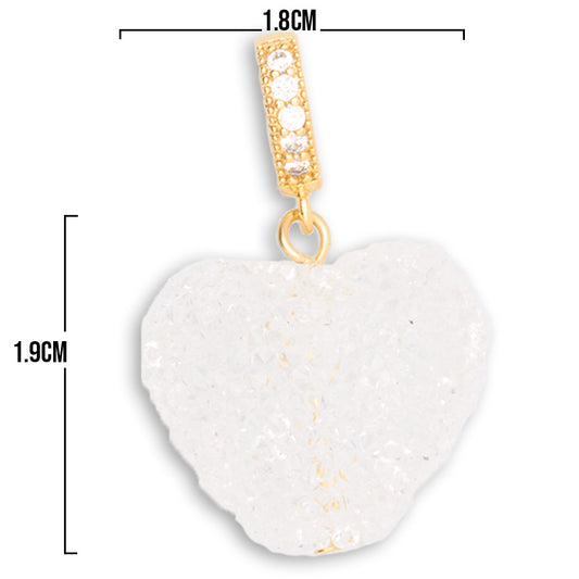 Dije Corazón Azucarado Transparente Rodinado
