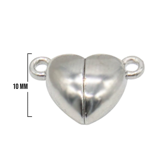 Imán Corazón Plateado / 10mm