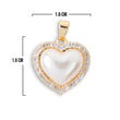 Dije Corazón Perla Circón Dorado Rodinado