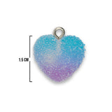 Dije Acrílico Corazón Bicolor De Azúcar Azul