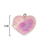 Dije Acrílico Corazón Bicolor Boreal Rosado