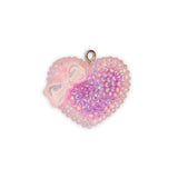 Dije Acrílico Corazón Bicolor Boreal Rosado