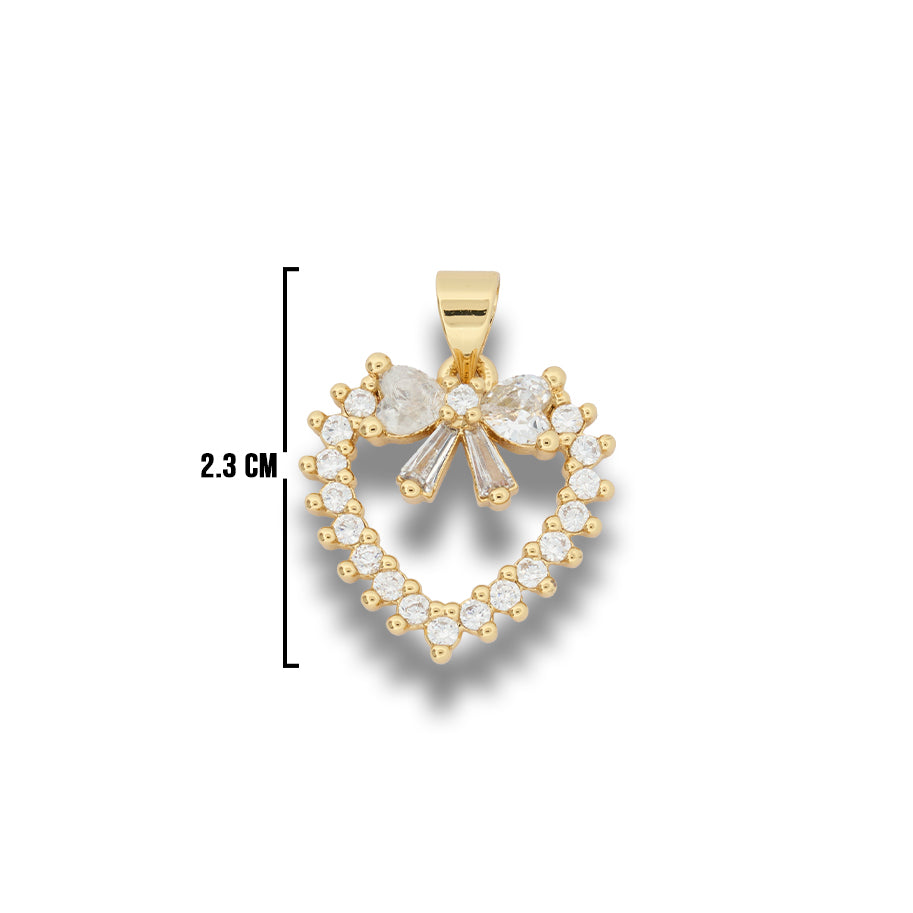 Dije Corazón Coquette Dorado Rodinado