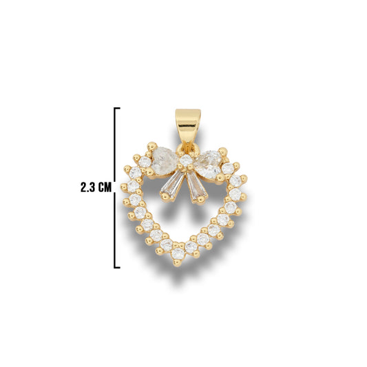 Dije Corazón Coquette Dorado Rodinado