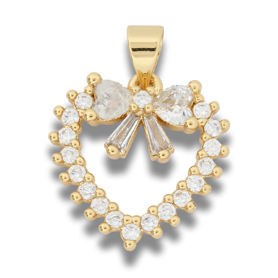 Dije Corazón Coquette Dorado Rodinado