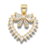 Dije Corazón Coquette Dorado Rodinado
