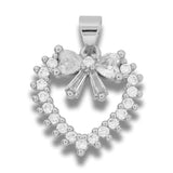 Dije Corazón Coquette Plateado Rodinado