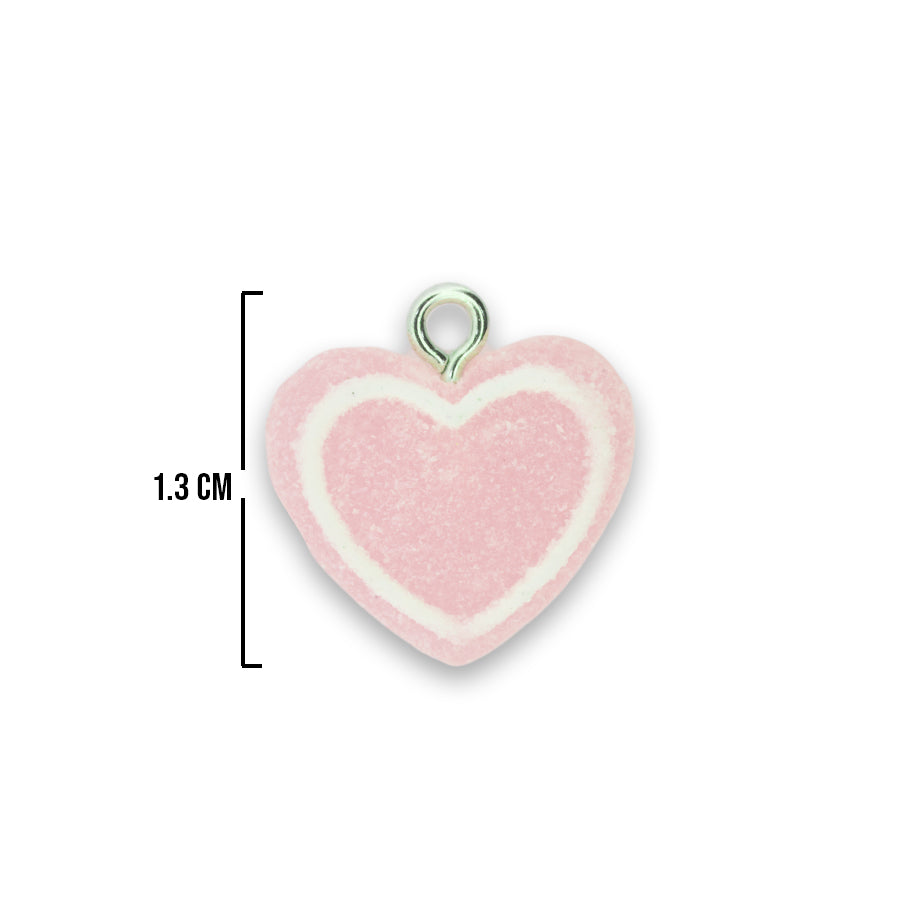 Dije Acrílico Corazón Pequeño De Azúcar Rosado – Santorini Bisutería