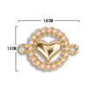 Dije Circulo Perla Corazón Pulsera Dorado Rodinado