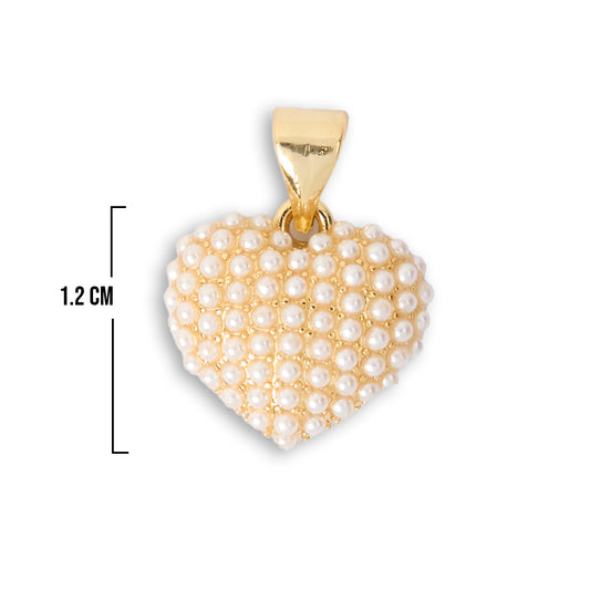 Dije Corazón Perlas Dorado Rodinado