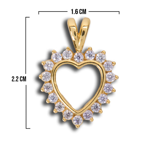 Dije Corazón Silueta circón Dorado Rodinado