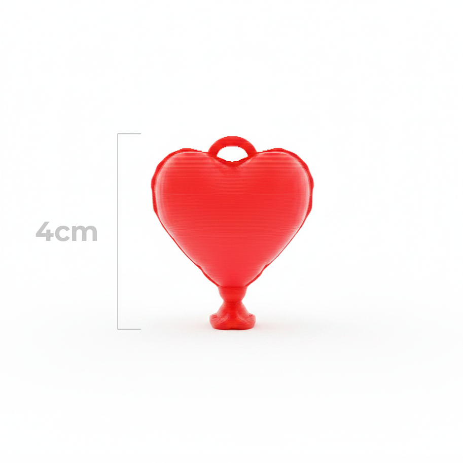 Corazón Globo Rojo 4 CM En Acrilico