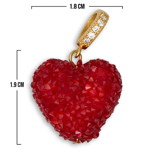 Dije Corazón Azucarado Rojo Rodinado