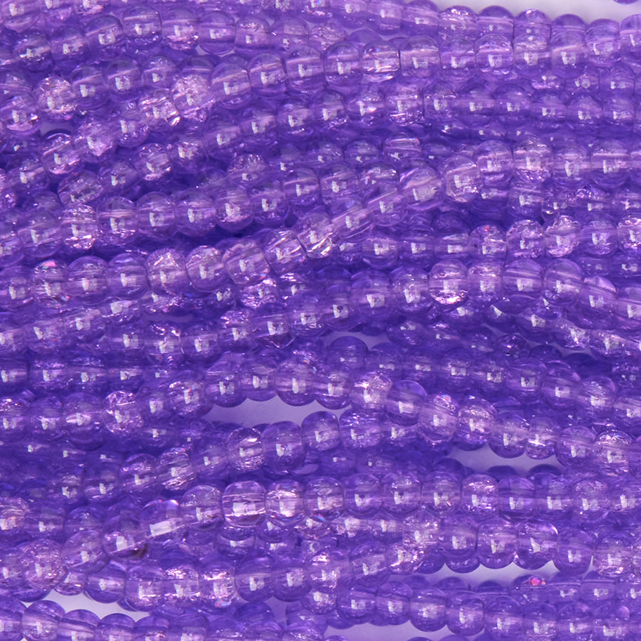 Perla de Vidrio 4mm / Craquelado Morado / 32