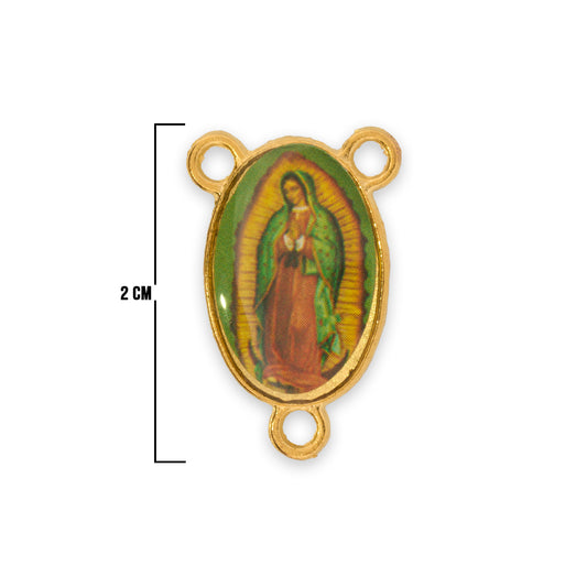 Crucero 2 Cm Virgen Guadalupe Dorado De Resina y Zamak