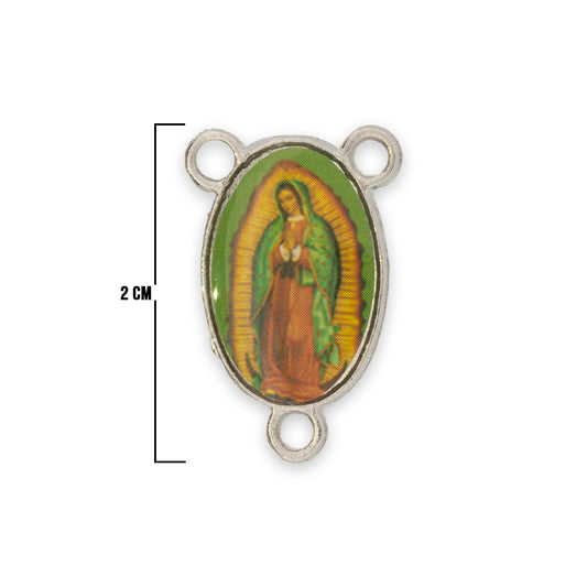 Crucero 2 Cm Virgen Guadalupe Plateado De Resina y Zamak