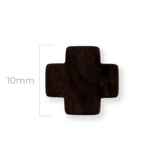 Cruz Pasador De Madera Café Oscuro 10 x 10mm